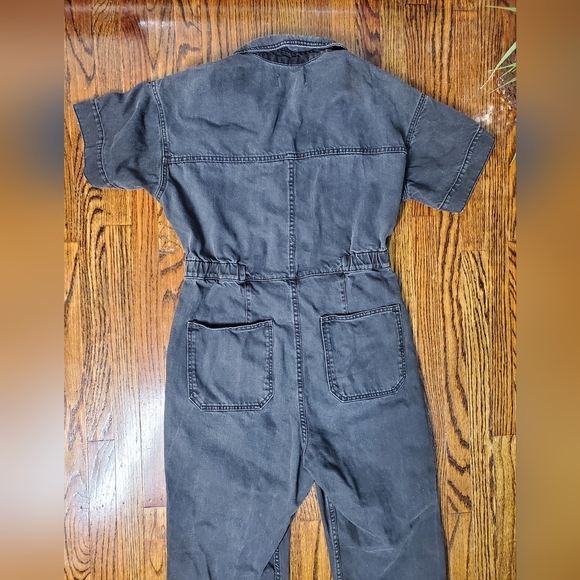 Free People We The Free Marci Wimen's Coverall Jumpsuit Black Denim Size L - Picture 13 of 14